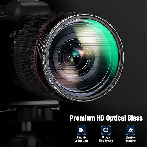 Miniatura 5 de NEEWER Filtro de rayas azules de 2.835 in, vidrio óptico HD giratorio de 360 , filtro de lente de efectos especiales de llamarada anamórfica, marco