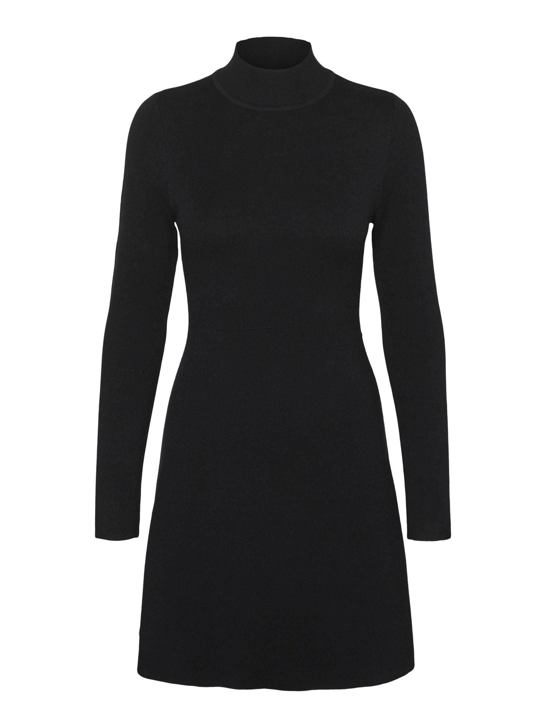 VERO MODA Women's Vmgold LS Highneck Skater Short Dress