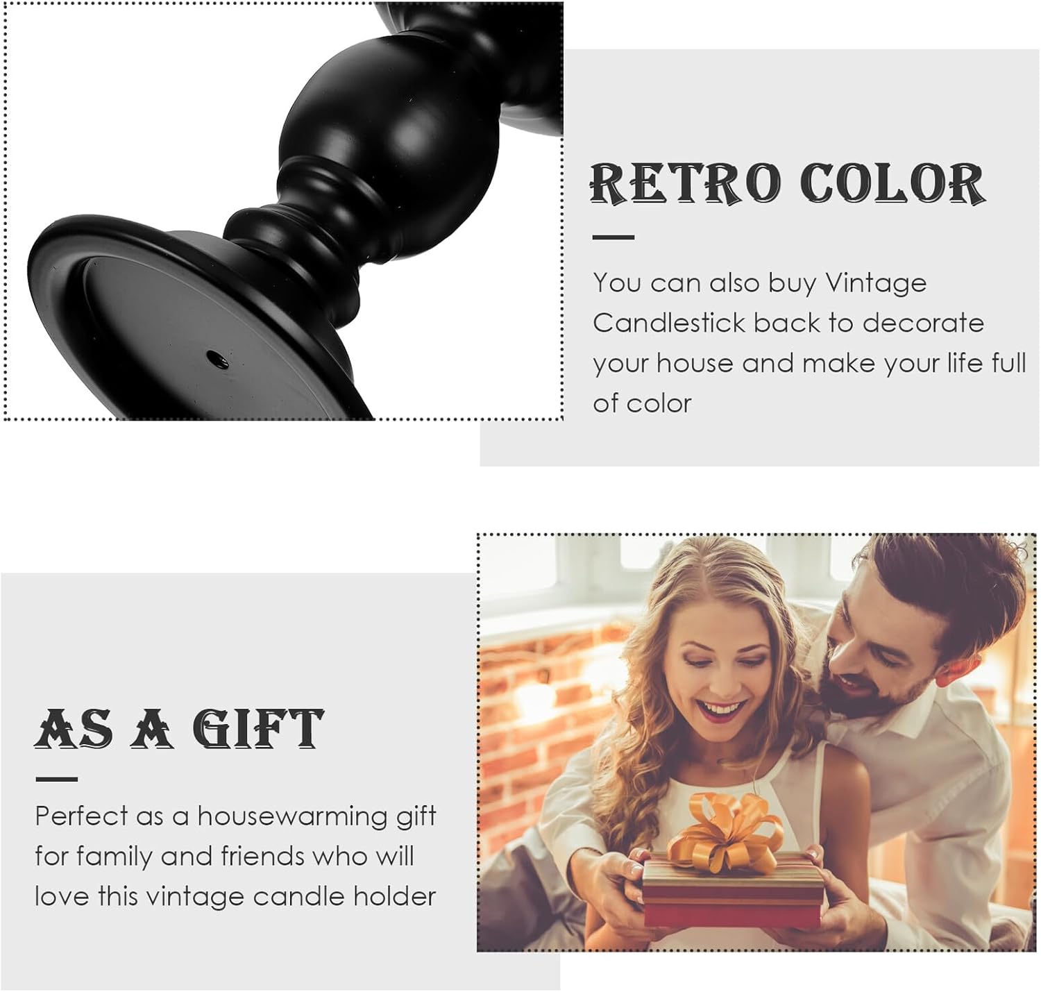 2pcs Vintage Iron Candle Holder Set, Black Decorative Tabletop Candlestick, Retro Household Candle Stand for Home Décor and Ambient Lighting