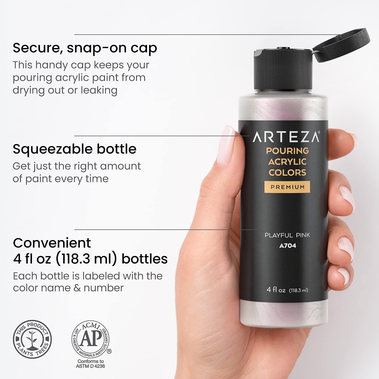 Arteza Iridescent Acrylic Paint, Set of 8, Elixir Tones, 4 fl oz Bottles, High-Flow Pouring Paint, Art Supplies for Canvas, Glass, Wood, Ceramics, Tile, and Stone : Everything Else