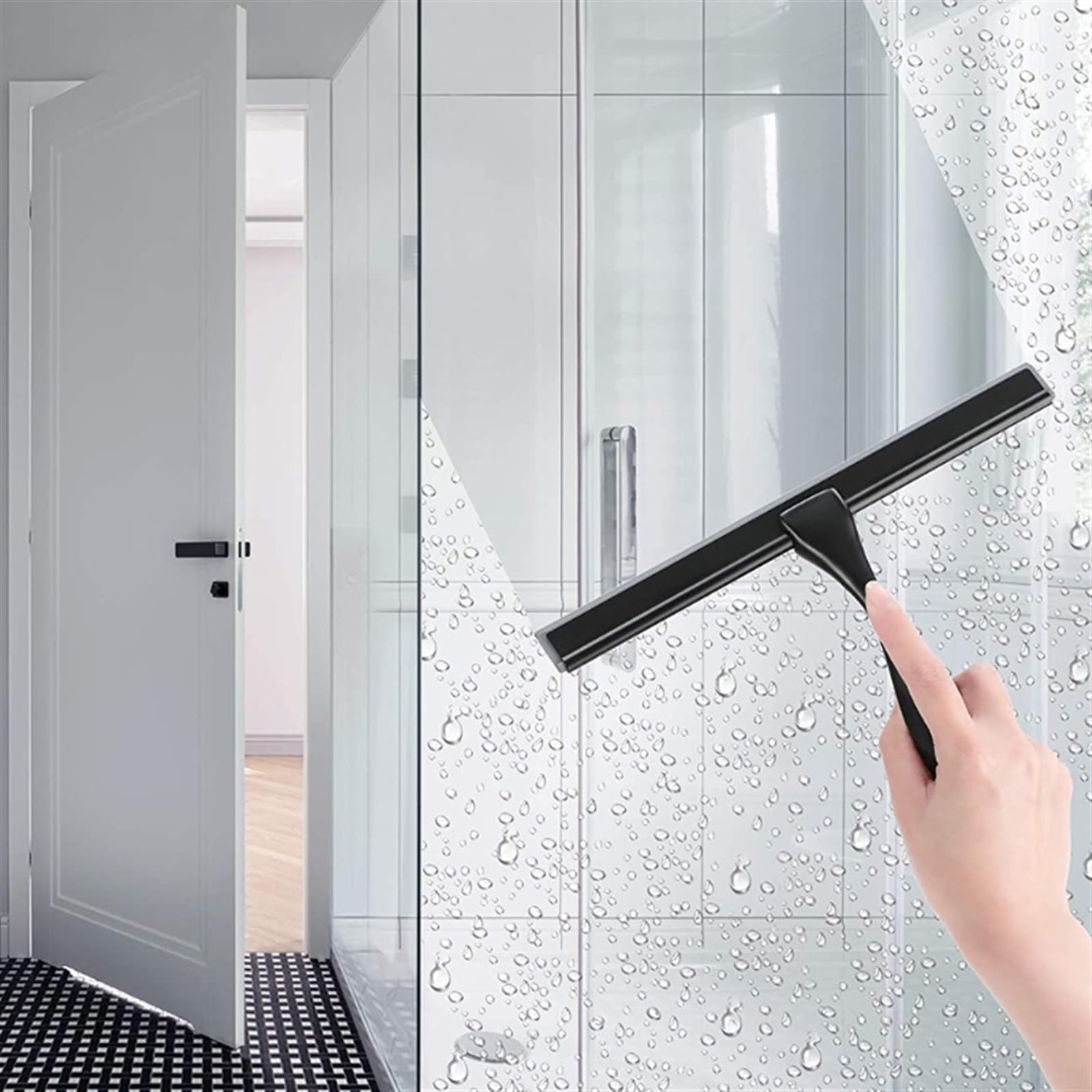 Rasquetas para Ducha, Limpiador Limpiador rascador y escurridor de Ducha Negro, Talla única