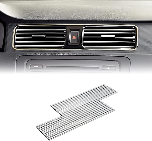 20 tiras decorativas de salida de aire acondicionado de automóvil, línea de moldura en forma de U, accesorios brillantes para interiores de