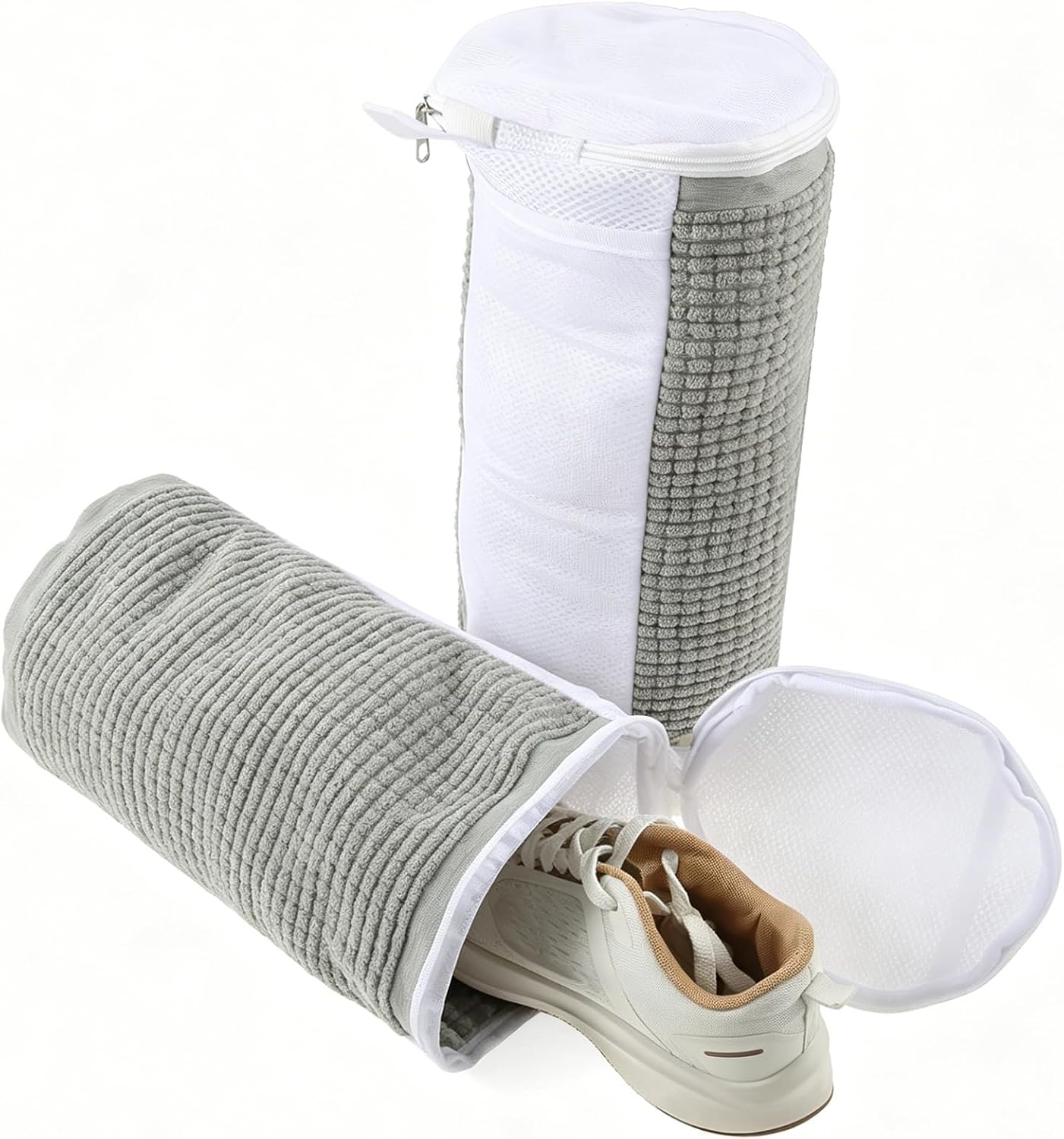 2PCS XXL Shoe Washing Machine Bags 7.48 x 14.5" Fluffy Fiber Inside