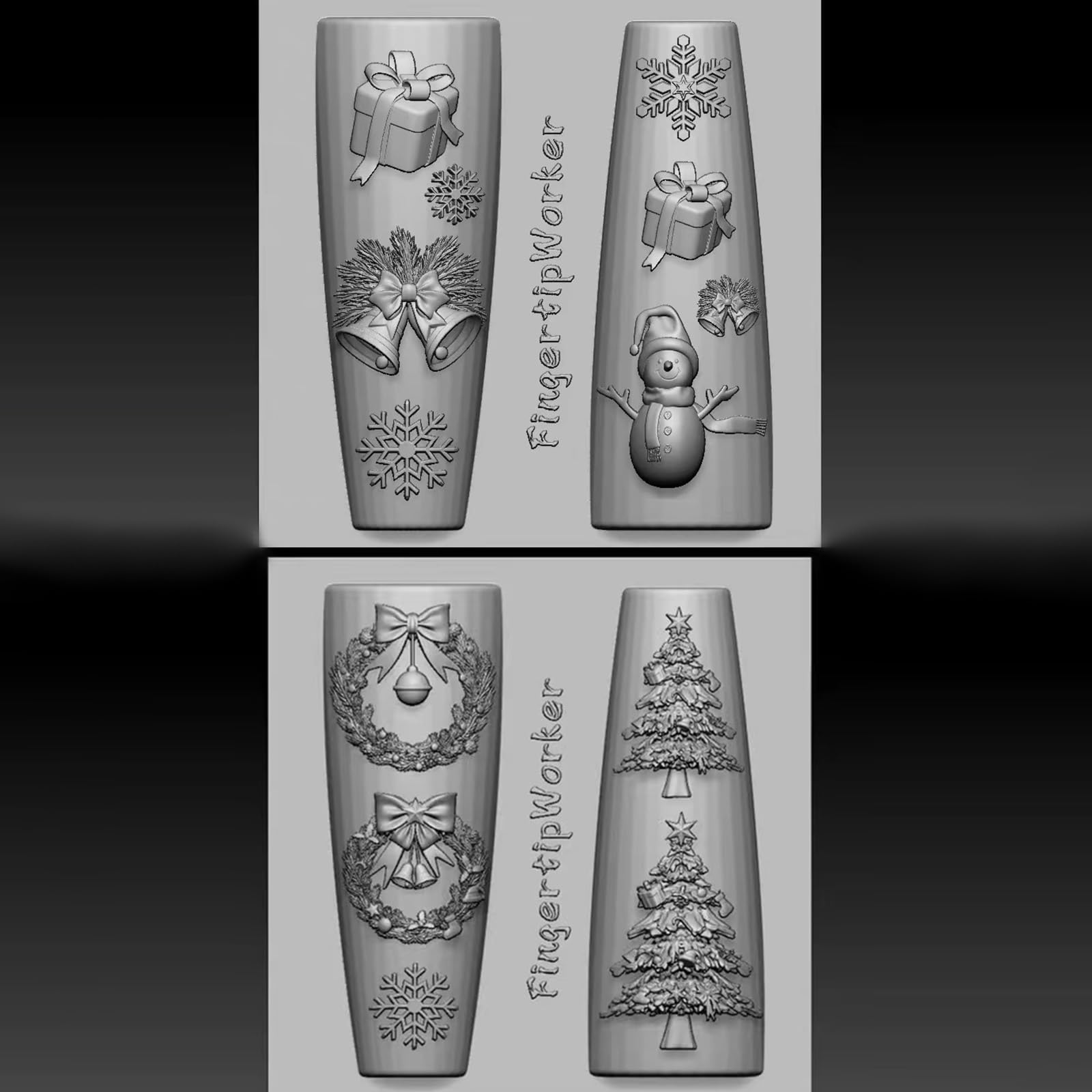 Moule en silicone souple pour nail art sur le thème du festival 3D - Moule pour manucure - Motif floral