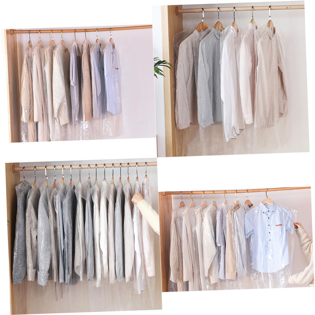 Transparente Pe Kleidung Staubschutzhüllen 40 Stück für Kleiderschrank | Wiederverwendbar, Wasserfest und Feuchtigkeitsabweisend, Praktisch zur Aufbewahrung, Widerstandsfähig für Alltag