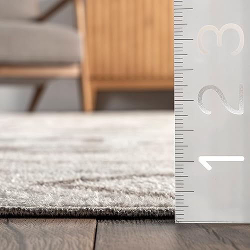 Miniatura 2 de nuLOOM Rhonda - Alfombra marroquí de inspiración global, lavable a máquina, 4 x 6 pies, color gris