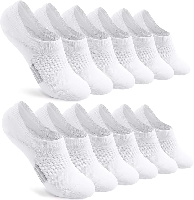 Toes Home Paquet de femmes 5 Pas d'affichage Liner Chaussettes Coton Non Slip Basse coupe