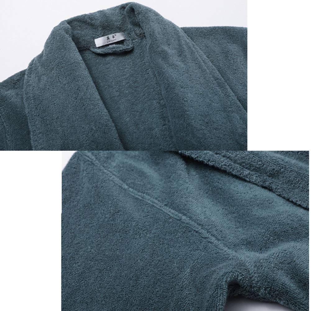 Bathrobe Accappatoio da Uomo,Vestaglia Grande in Spugna di Cotone per Hotel Spa,con Tasche e Cintura, Taglia Unica