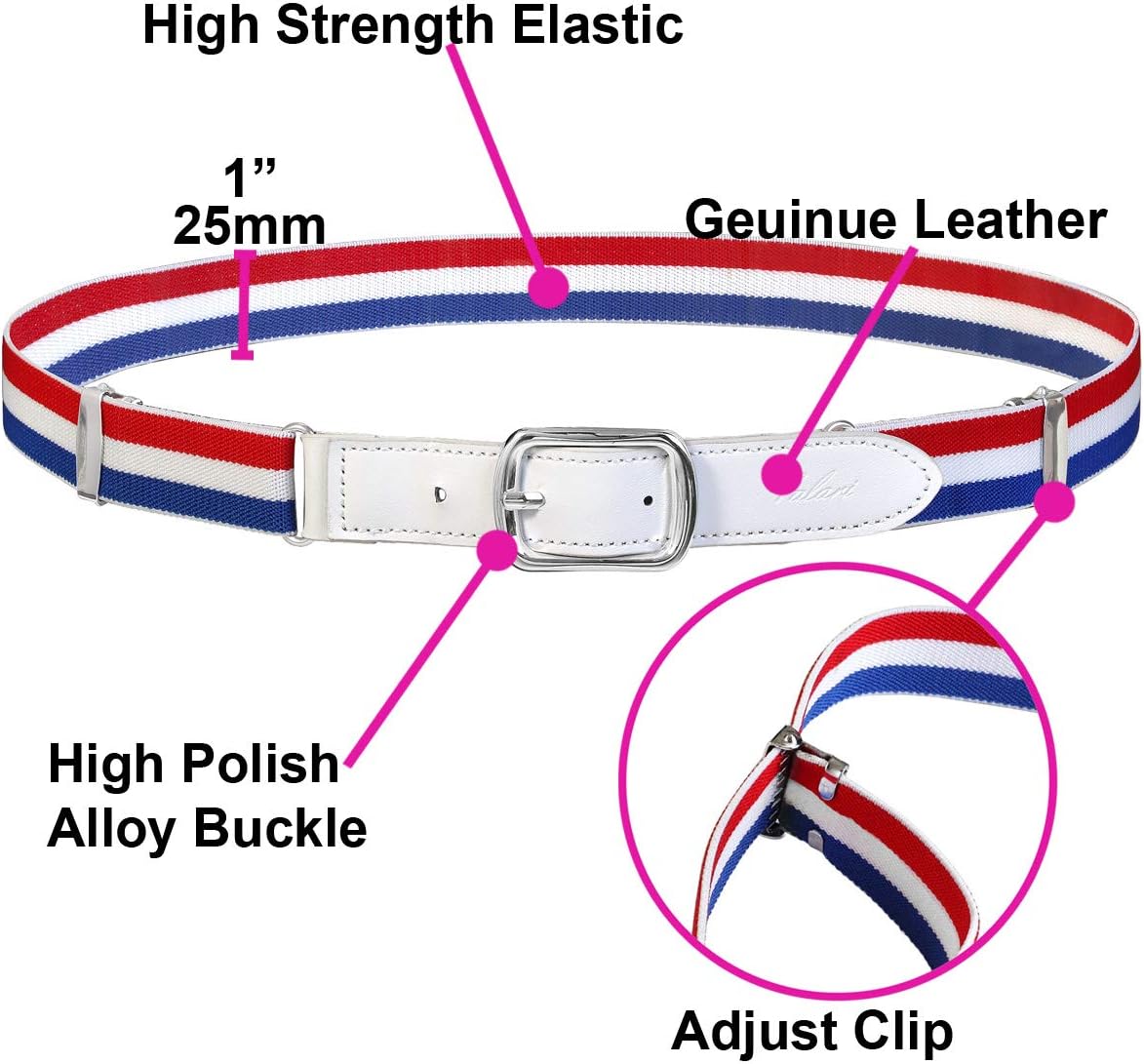 Falari Kids Leather Elastic Adjustable Belts for Boy Girl All Occasion Variety Colors