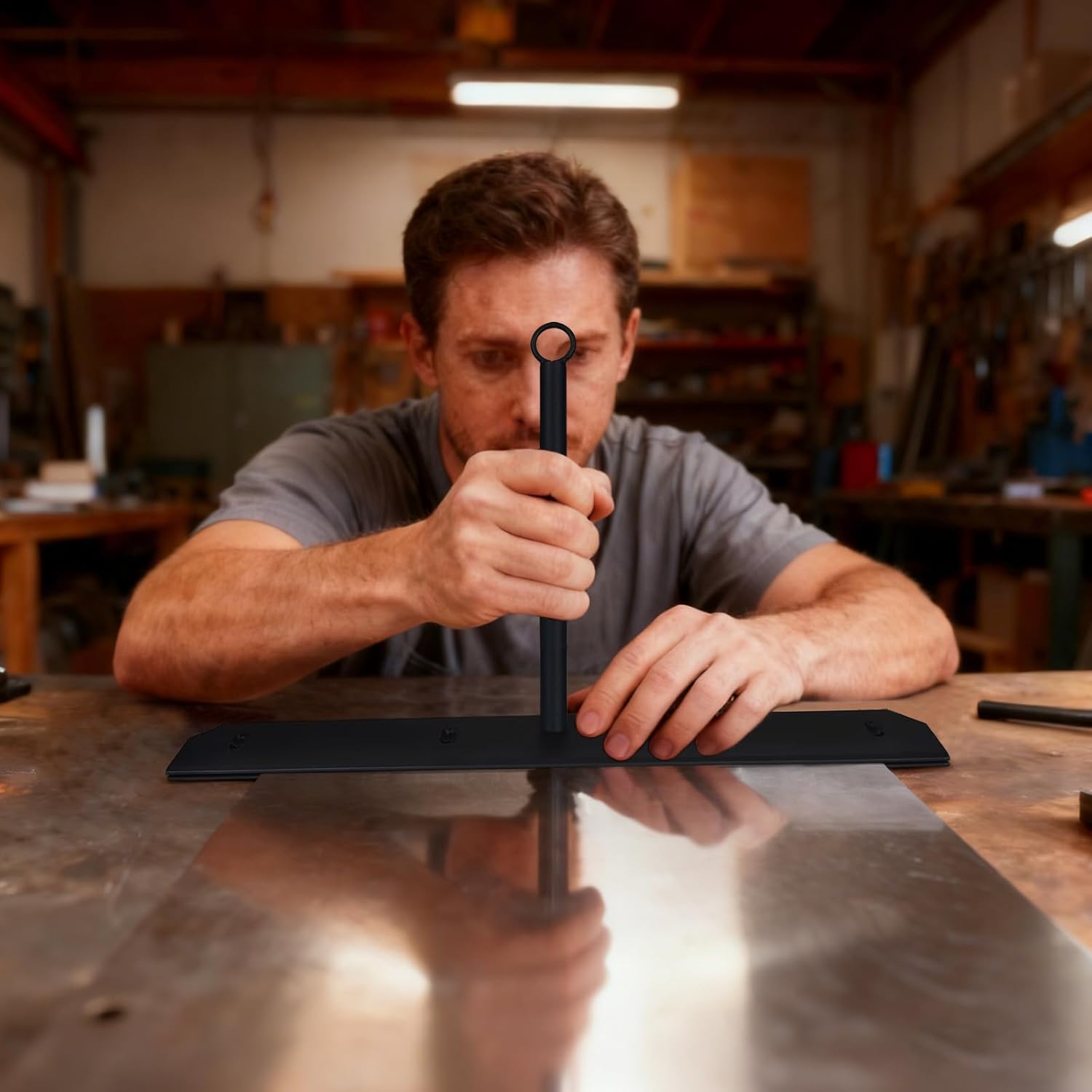 15.25 Inch Sheet Metal Hemming Tool - Metal Bender for Roofing Panels, HVAC Ducts & DIY - Folds 24 Gauge Steel with 1-Inch Depth (0.4-1.2mm Capacity)