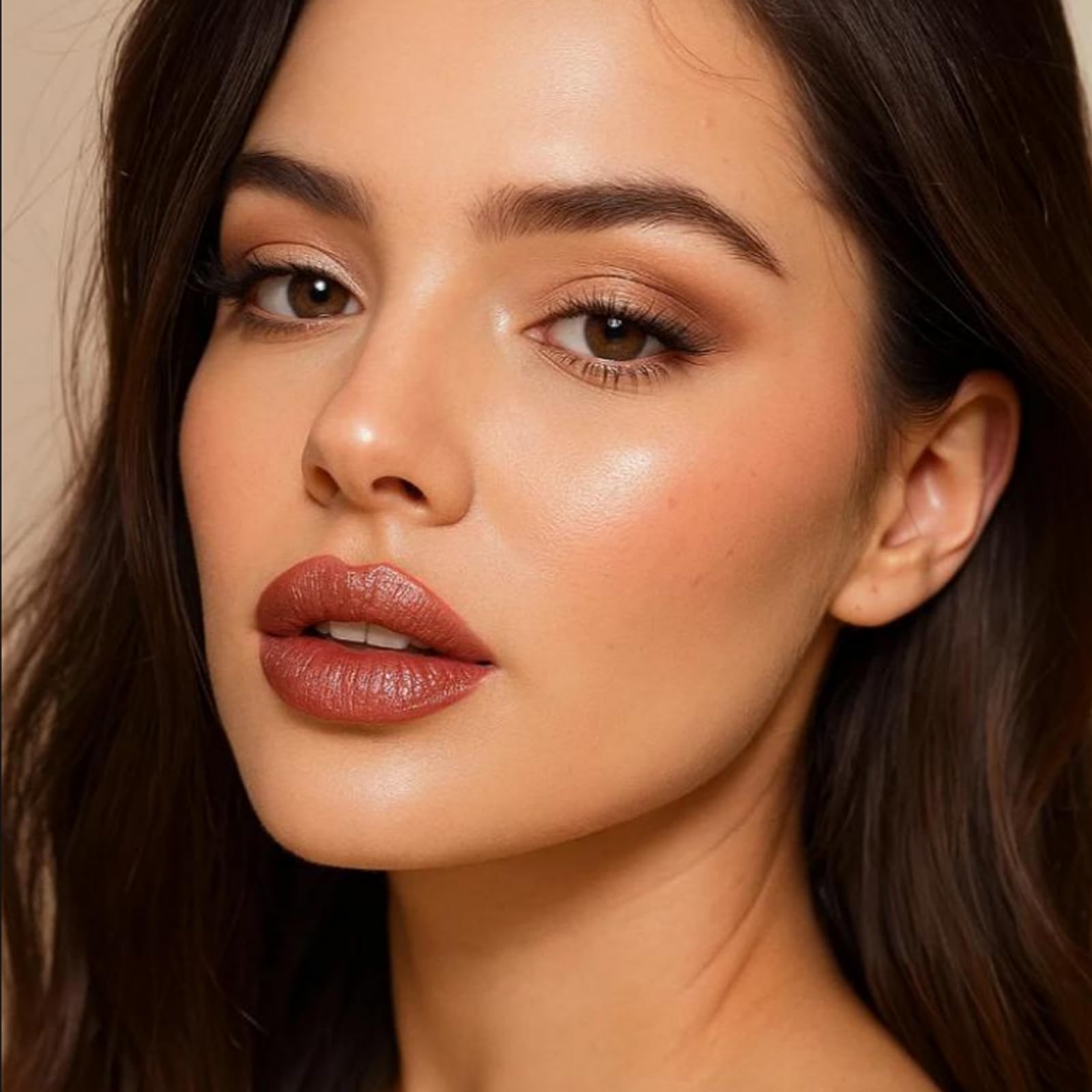 Shimmering Metallic Gloss Lipstick In Glittery Red-Gold Shade #04 - Image 4