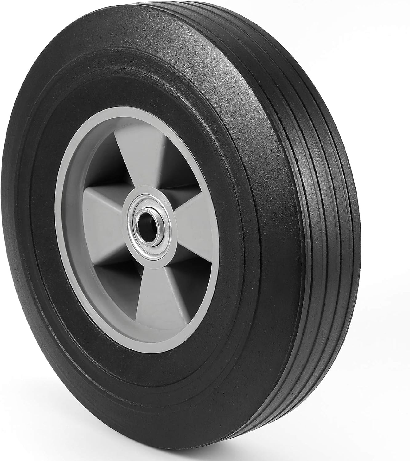 HOZEON 2 Pack 10 x 2.5 Inches Solid Rubber Hand Truck Wheel, 5/8 Inch Axle Size, Universal Replacement Tire, Hand Truck Replacement Wheels for Cart, Wagons, 330 lb Load Capacity