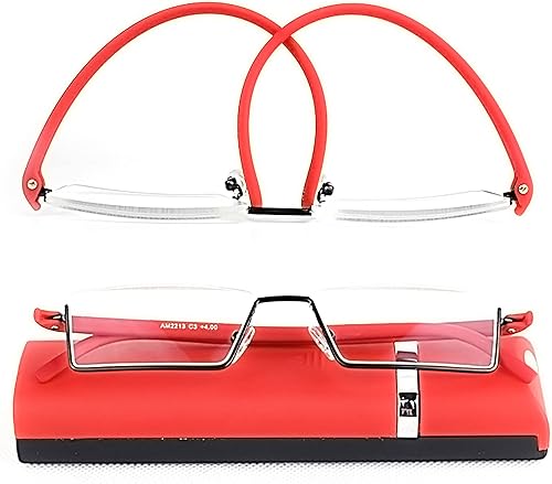 Miniatura 4 de Lentes de lectura de medio marco, lectores de computadora de medio borde con estuche para gafas para hombres (2 piezas en bolsa) 2.50