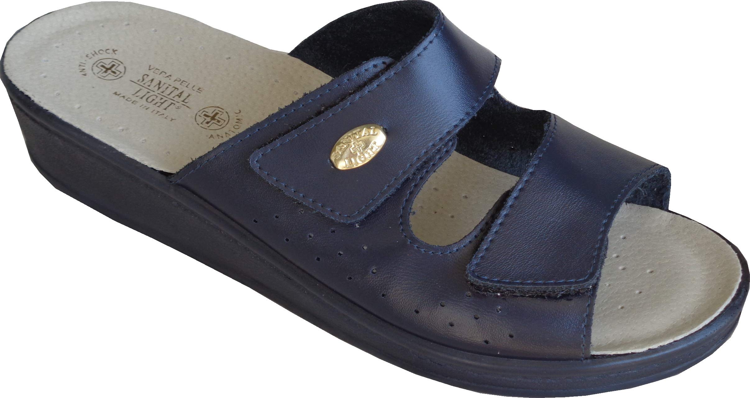 SANITAL LIGHT - 1375 - Zapatilla de Casa en Cuero | Comodidad Italiana | Suela de Poliuretano Ligera | Plantilla en Piel Anatómica Anti-Shock
