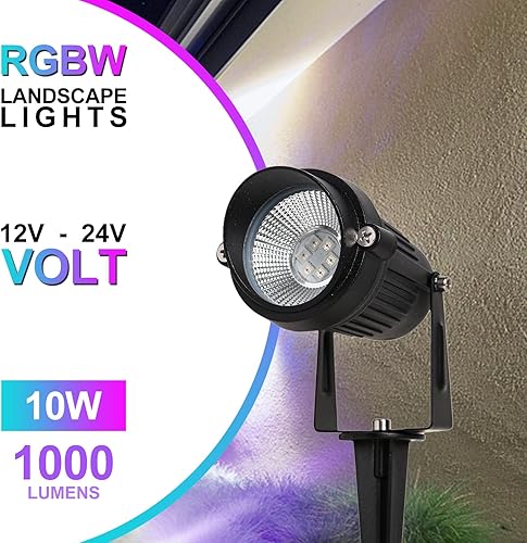 Miniatura 2 de EAGLOD Iluminación LED RGBW de 10 W, de bajo voltaje, cambio de color, luces de paisaje al aire libre, 12V ~ 24 V, impermeable, multicolor, luz