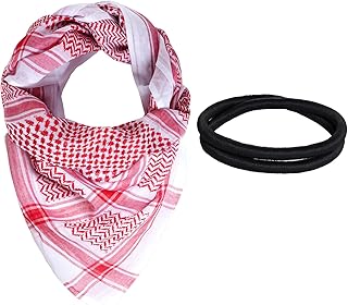 Arab Shemagh Tactical Desert Keffiyeh Head Scarf Arabic Turban Neck Headwear Wrap Arab Muslim Costume for Men Women