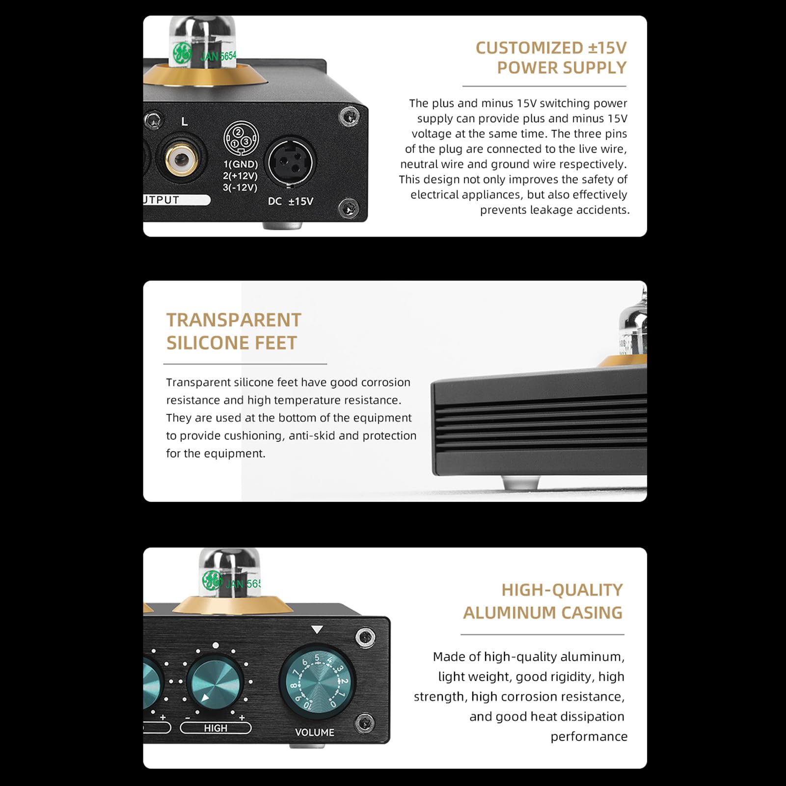Generic Amplificatore di Potenza Audiofilo di Alta qualità a Tubo a Vuoto HIFI per Stereo Domestico, Segnale Stabile per Audiofili e Appassionati di Musica (Spina europea)