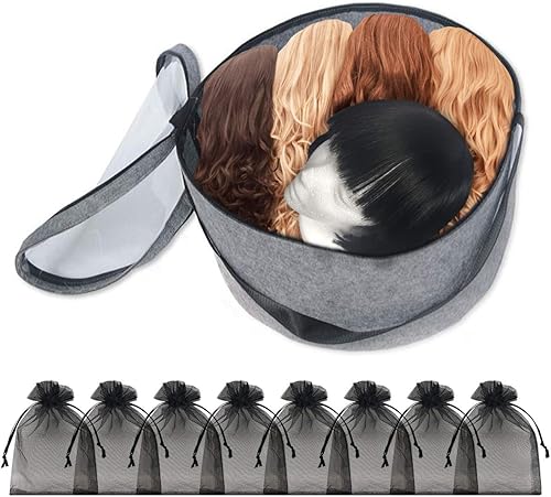 TreeHouse London Estuche de viaje de fieltro transpirable XL y bolsa de almacenamiento de hilo, contenedor y tapa plegables, 11 pulgadas de alto,