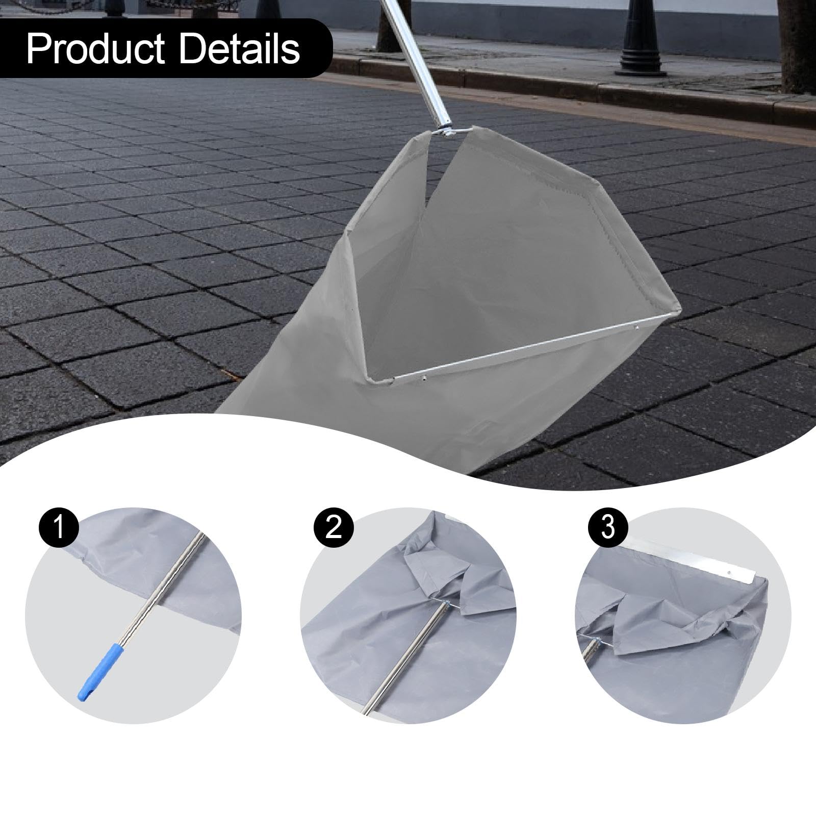 Bolsa Plegable para Residuos de Jardín, Recogedor de Hojas Tipo Recogedor de Lavandería, Bolsa para Hojas de Jardín