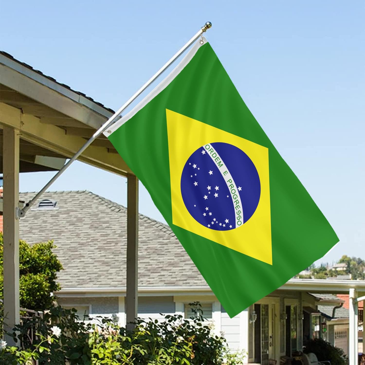 Drapeaux Brésiliens Du Brésil De 7,6 X 12,7 Cm Double Face En Nylon épais 3 Plis Avec 2 œillets Métalliques, 4 Rangées De Coutures