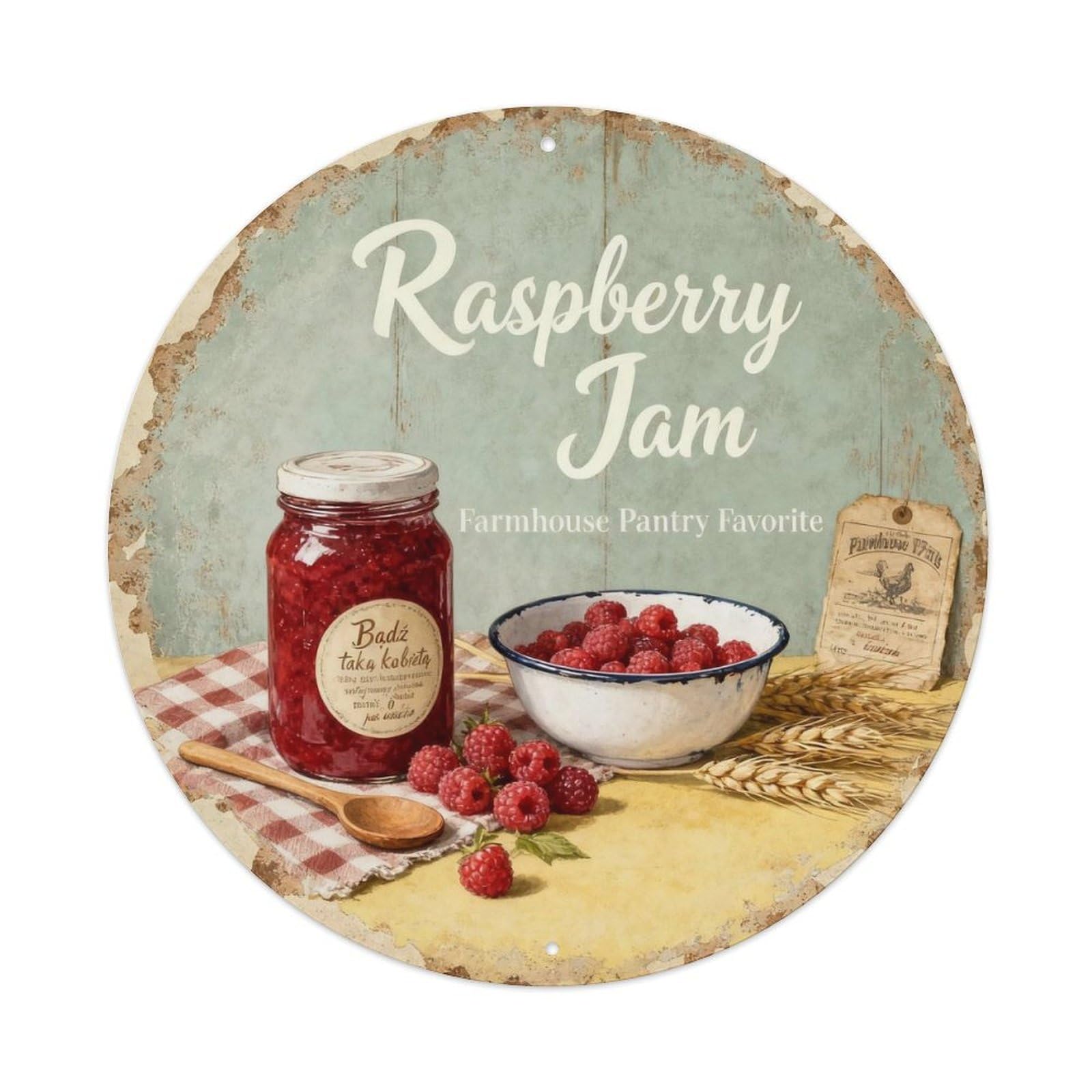 Raspberry Jam Metal Tin Sign Plaque