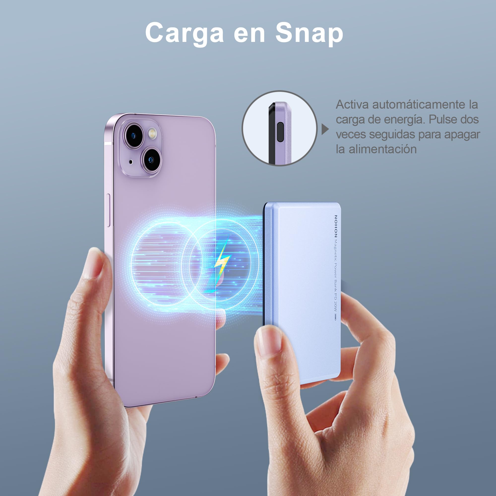 NOHON Mag-Safe Power Bank Wireless 5000 mAh