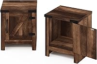 Vista 84 de Furinno- Colección Andrey- Mesa auxiliar, estación de carga con puerto USB y puerto tipo C c/compartimento de almacenamiento, 15.55 pulg ancho x