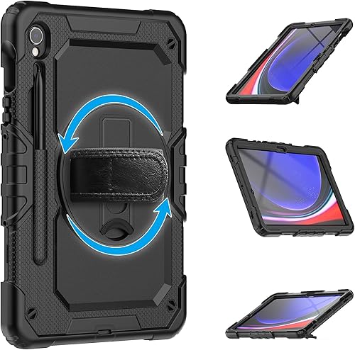Miniatura 7 de Funda para Samsung Galaxy Tab S9 FE 5G 10.9 pulgadasTab S9 de 11 pulgadas 2023, con protector de pantalla, correa de mano, correa para el hombro,