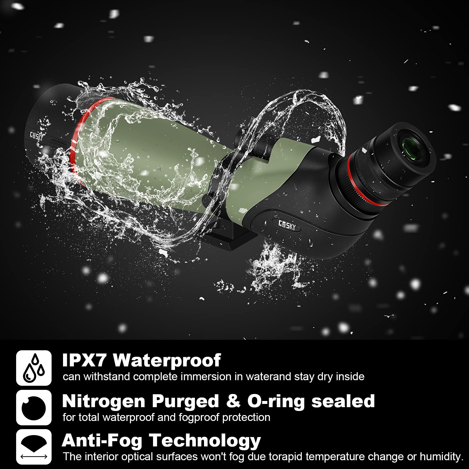 Gosky 2021 Newest 2060X80 HD Dual Focusing Spotting Scope, BAK4 Prism