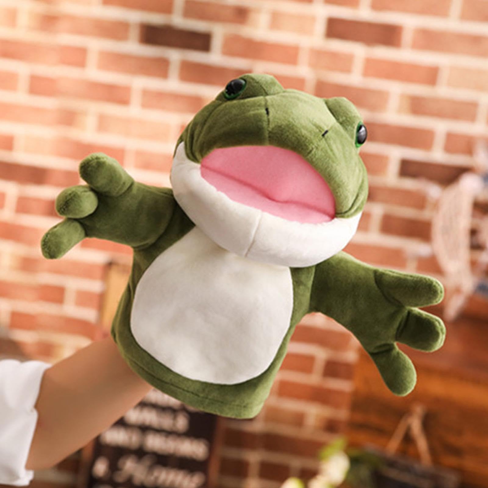 Amazon.co.jp: ぬいぐるみ動物ハンドパペット、カエルハンドパペット 