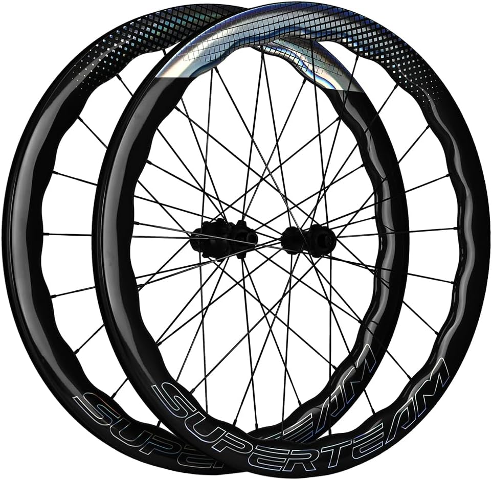 SUPERTEAM Carbon Disc Wheel 50CU-28-CC Tubeless 700C Cycling Wheel Black