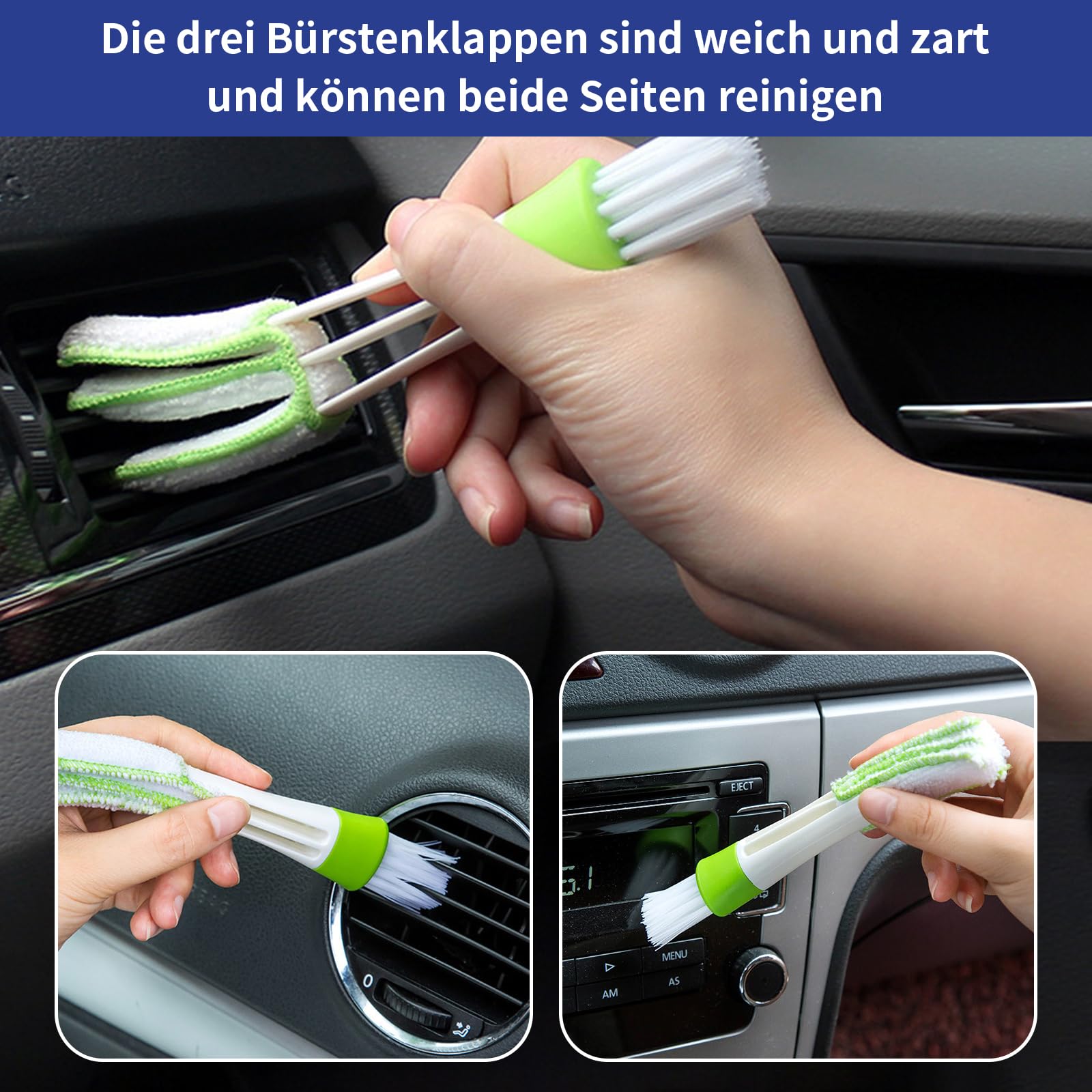 Puliscivetri Per Auto Con 6 Panni In Microfibra E Flaconi Spray Kit Per La Pulizia Dei Vetri Dellauto Con Manico Estensibile Girevole A 180 Grigio 90067107