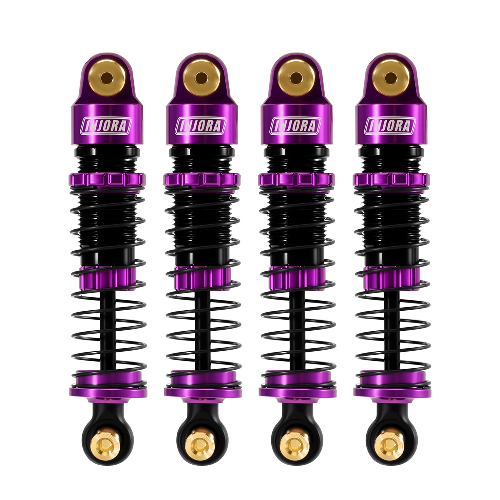 Photo 1 of INJORA 40mm Big Bore Oil Shock Absorber for 1/24 SCX24 FCX24M Upgrade, 3.2g/Each(Purple Aluminum & Nylon)