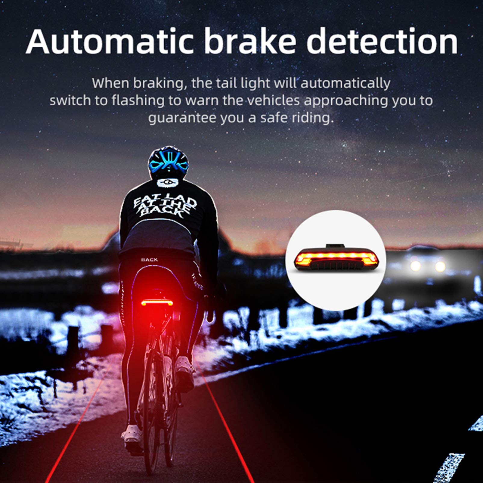 KOCAN X5 Vélo Arrière Lumière Vélo À Distance sans Fil Lumière Clignotant LED Faisceau USB Chargeable Vélo Feu Arrière