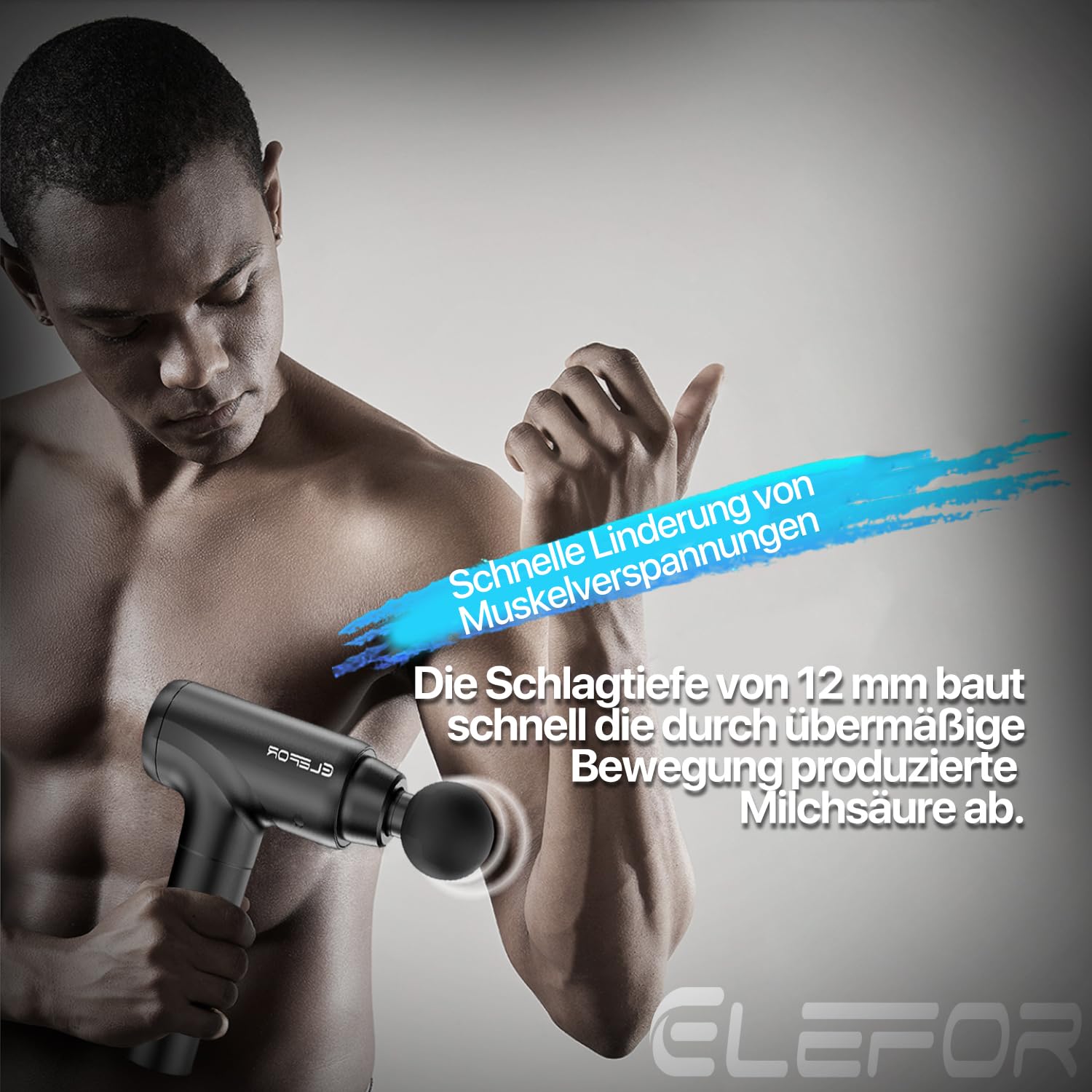 Massagepistole, tiefes Gewebe, Percussion-Rückenmassagegerät für Sportler, Muskelmassagepistole zur Schmerzlinderung, mit 8 Massageköpfen und 20 Geschwindigkeiten (mattschwarz)