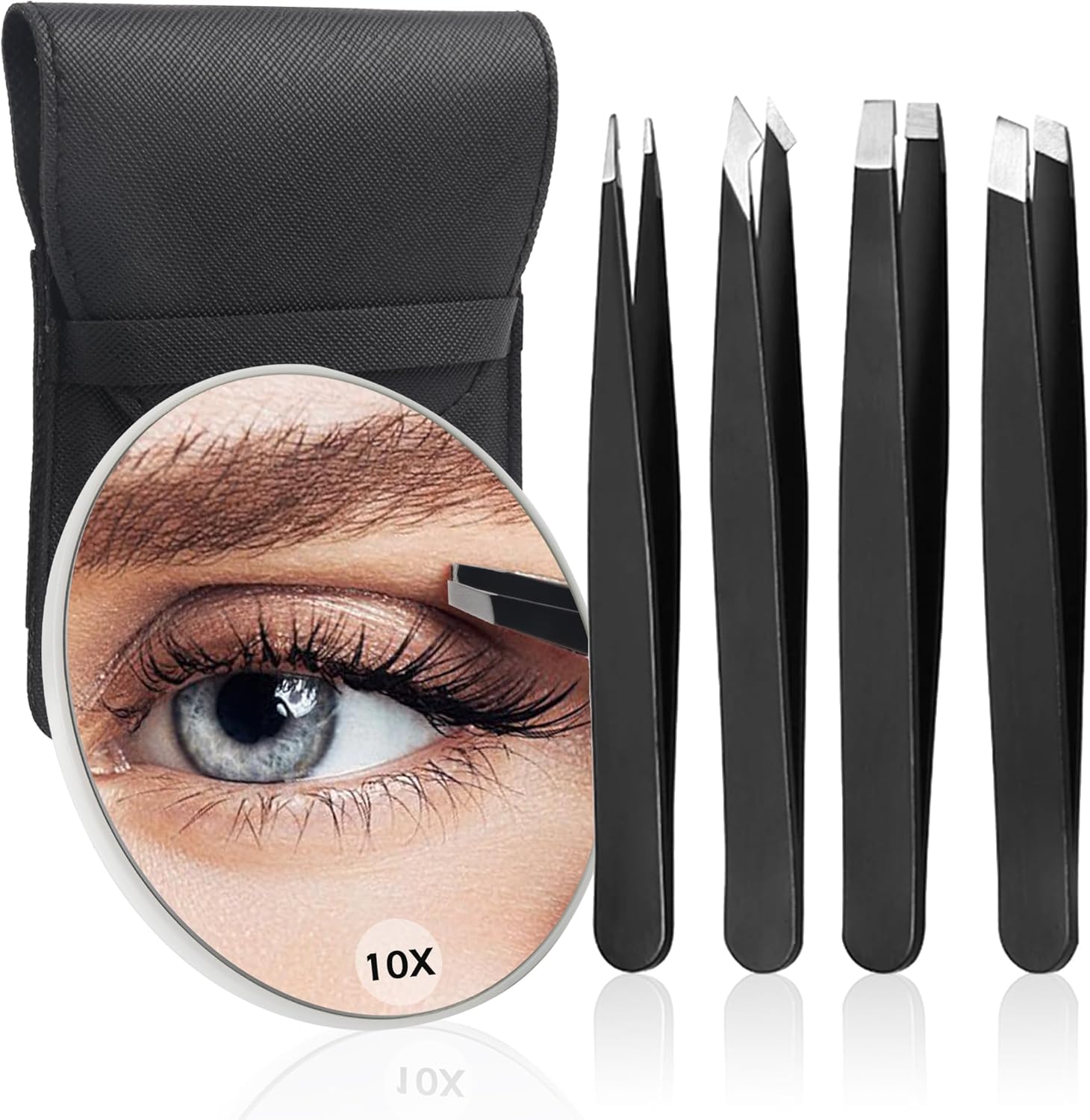 WangSelect Tweezers and 10X Magnifying Mirror, Portable