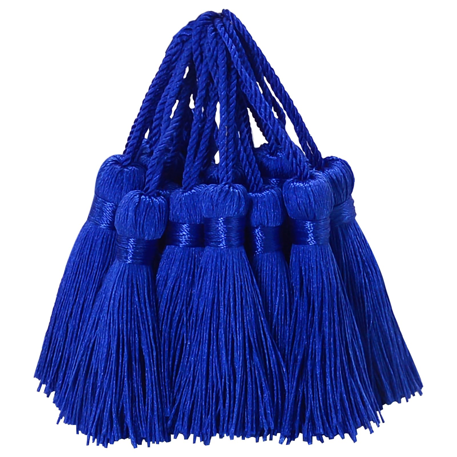 30pcs 10.9cm Silky Tassels DIY Craft Bookmark Pendant-Royal Blue