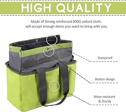 Miniatura 7 de GERYMU Bolsa de mano para profesores y artistas, bolsa organizadora de arte con bolsillos para manualidades, álbumes de recortes, escuela y