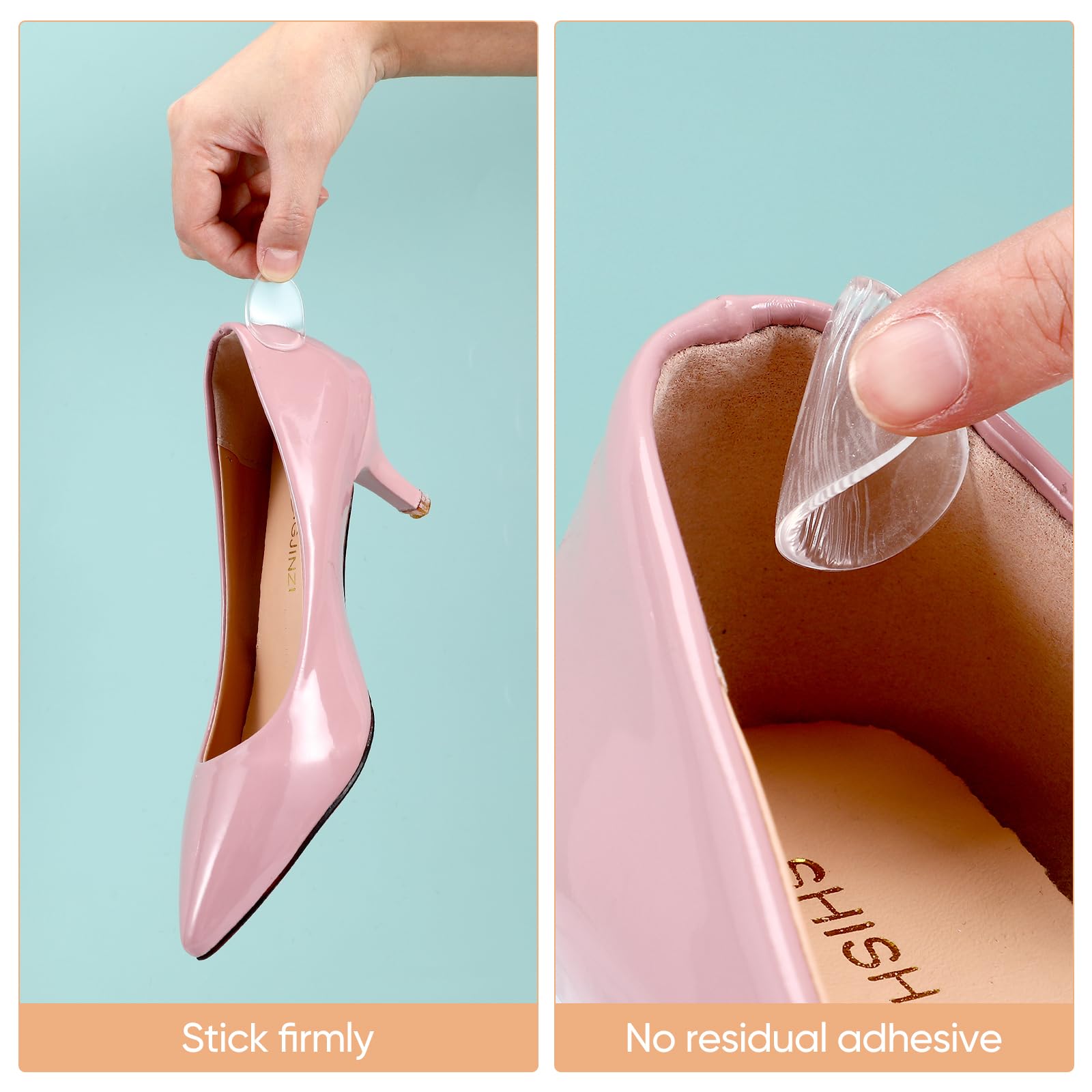 6 pares de almohadillas para zapatos de tacón de mujer, plantillas de gel transparente de alta adherencia, almohadillas de gel invisibles, antidesgaste, antidesgaste, protectores de pies transparentes