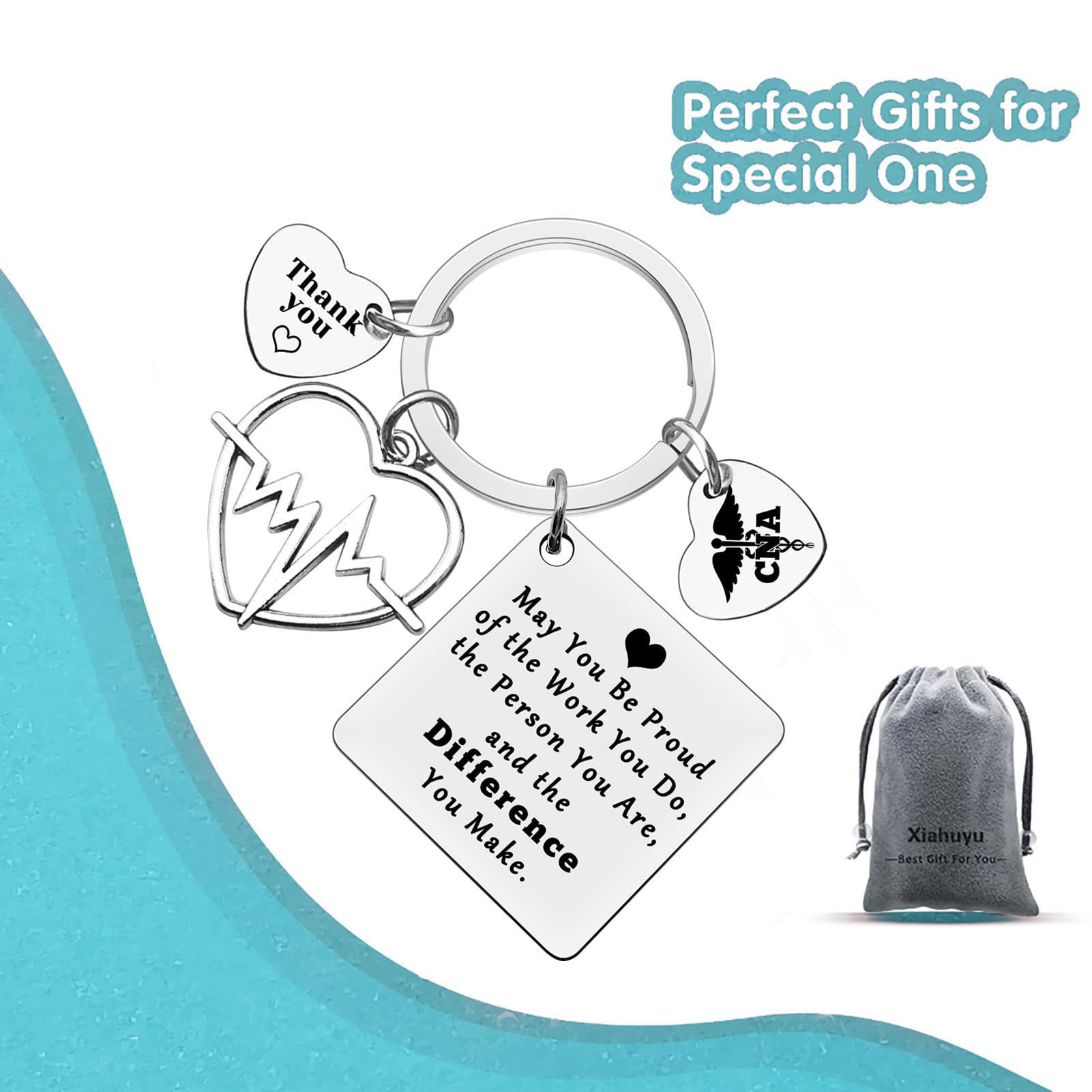 Xiahuyu CNA Thank You Gifts Certified Nursing Assistant Keychain CNA Student Graduation Gift Certified Nursing Assistant Appreciation Gifts Leaving Christmas Birthday Retirement CNAWeek Gift