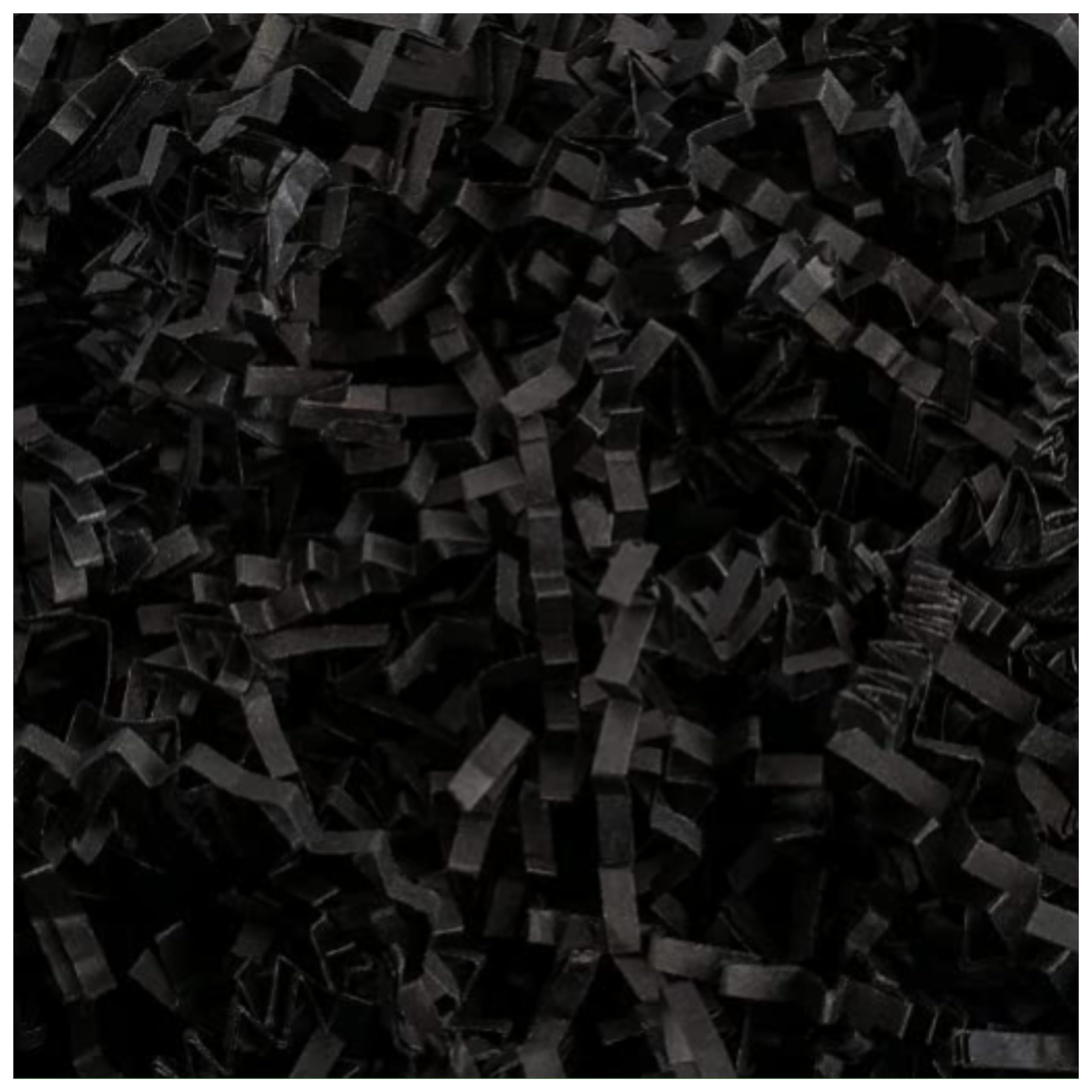 Zarwani Shredded Paper Grass Confetti for Hamper, Basket Filling, Gift, Box Packing Christmas, Project DIY use Raffia Crinkle Paper Strips (Black)