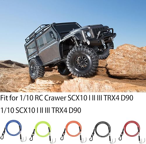 Miniatura 2 de Linsvirgo 1 correa de cabrestante cinética elástica 110 RC Crawler con gancho de remolque de rescate, cuerda de escape de camión de remolque RC de