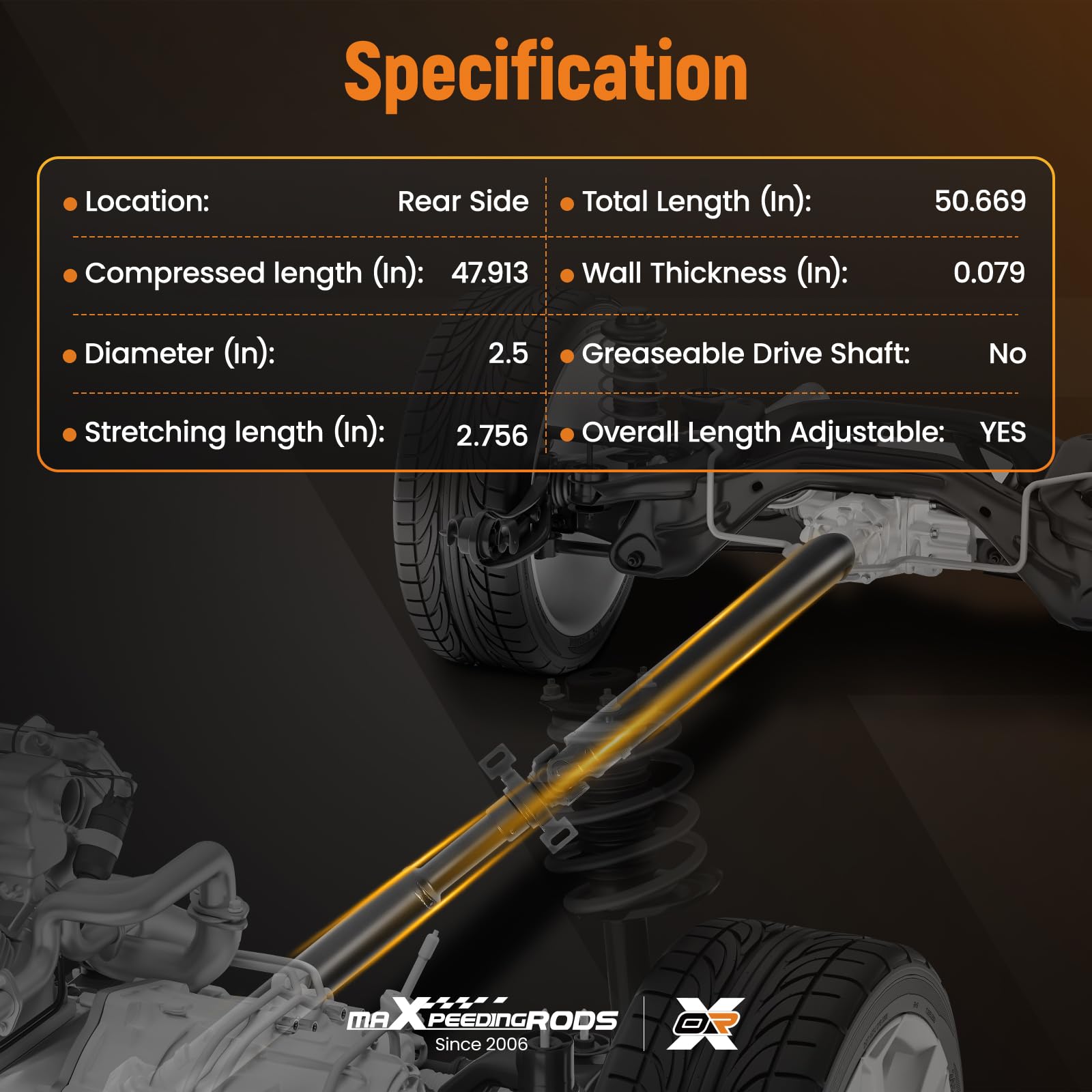 maXpeedingrods Arbre de transmission arrière pour BMW Série 3 E46 325xi & 330xi L6 2.5 L & 3.0 L Berline/Break 2001-2005 26117502959 7502959