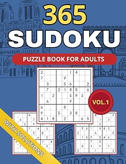 365 Sudoku Puzzles Book for Adults: Sudoku Puzzle Book with Solution from Very Easy to Hard for Adults