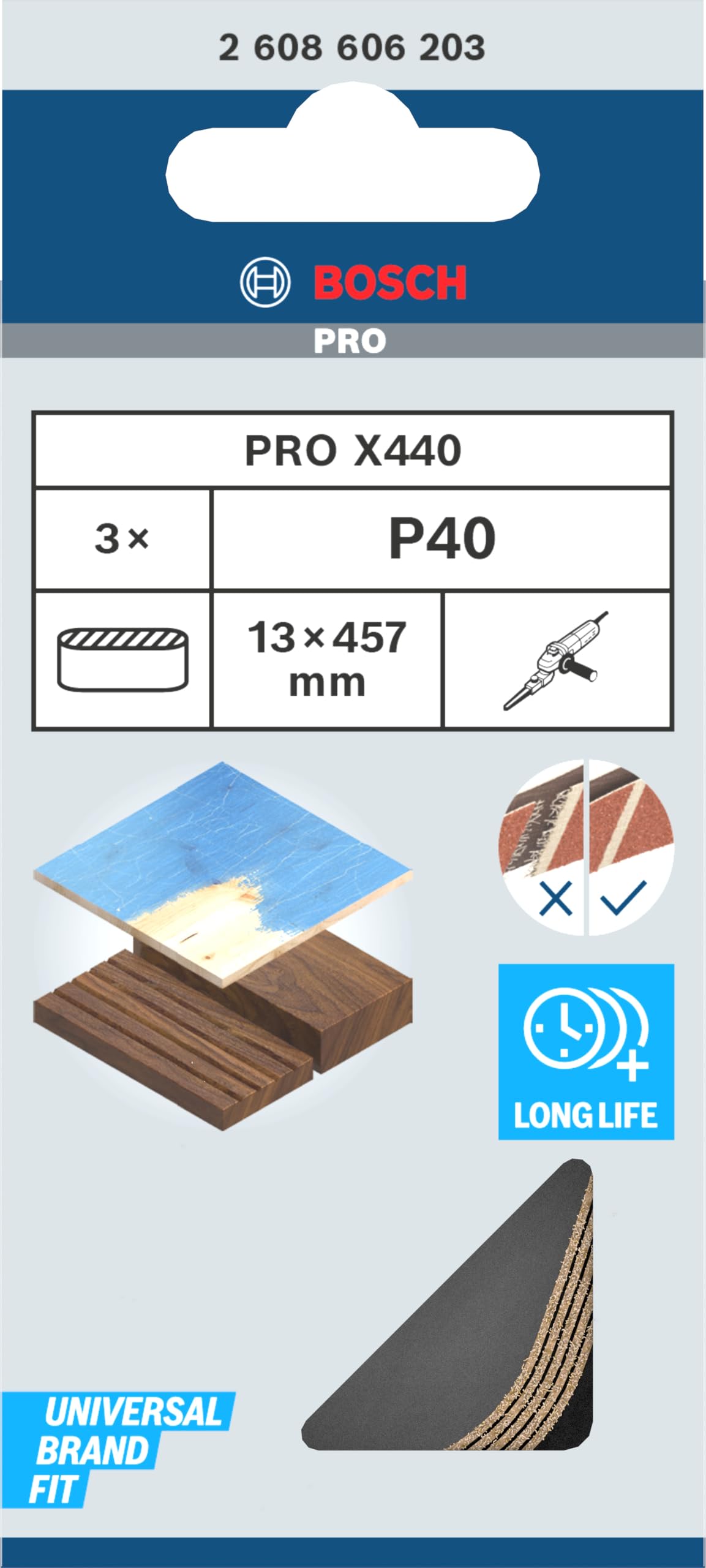 MACHSWON Lot De 5 Bandes Abrasives En Tissu 75 Mm X 533 Mm Grain 180