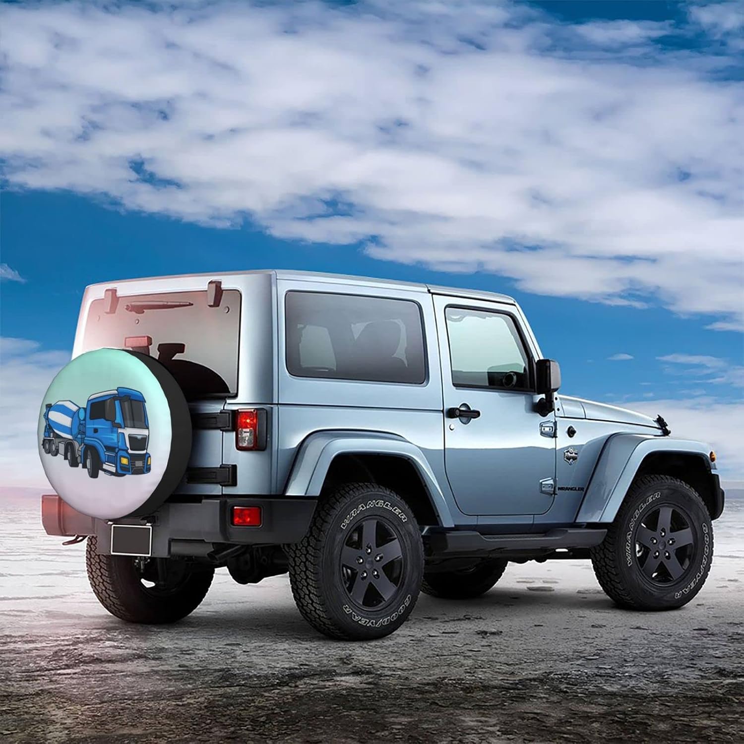 Construction Truck Cement Mixer Gifts Spare Tire Cover Wheel Protectors Weatherproof Wheel Covers for Camper Trailer Truck Travel Trailer SUV RV Car Accessories Valentine's Day Birthday Gifts 17 inch
