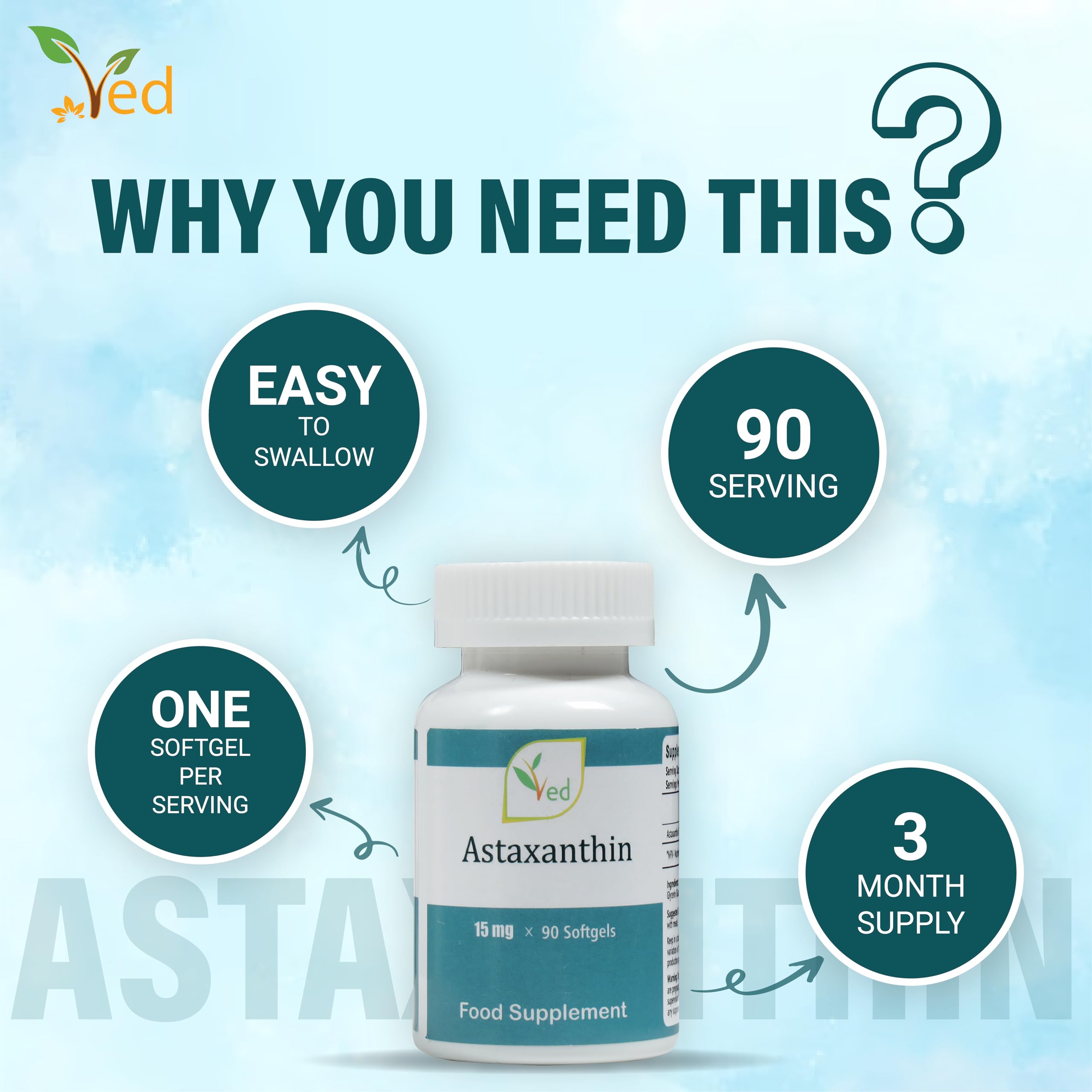 Integratore di astaxantina, ideale con astaxantina - Antiossidante naturale puro, supporto per il benessere e la vitalità, 90 capsule molli