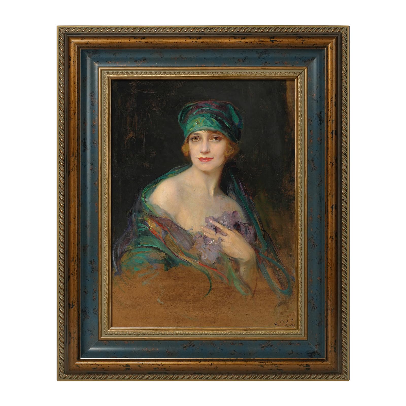 FOLKOR Antique French Painting Frame for 18x24 Stretched Canvas