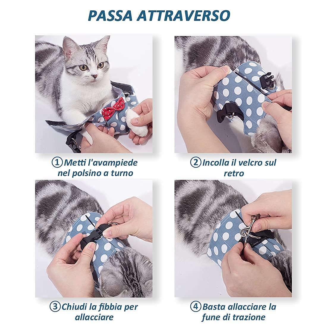 Katzengeschirr Mit Leine Anti-Flucht - Reflektierend Grau Größe S - Für Katzen & Kleine Hunde 3-6kg