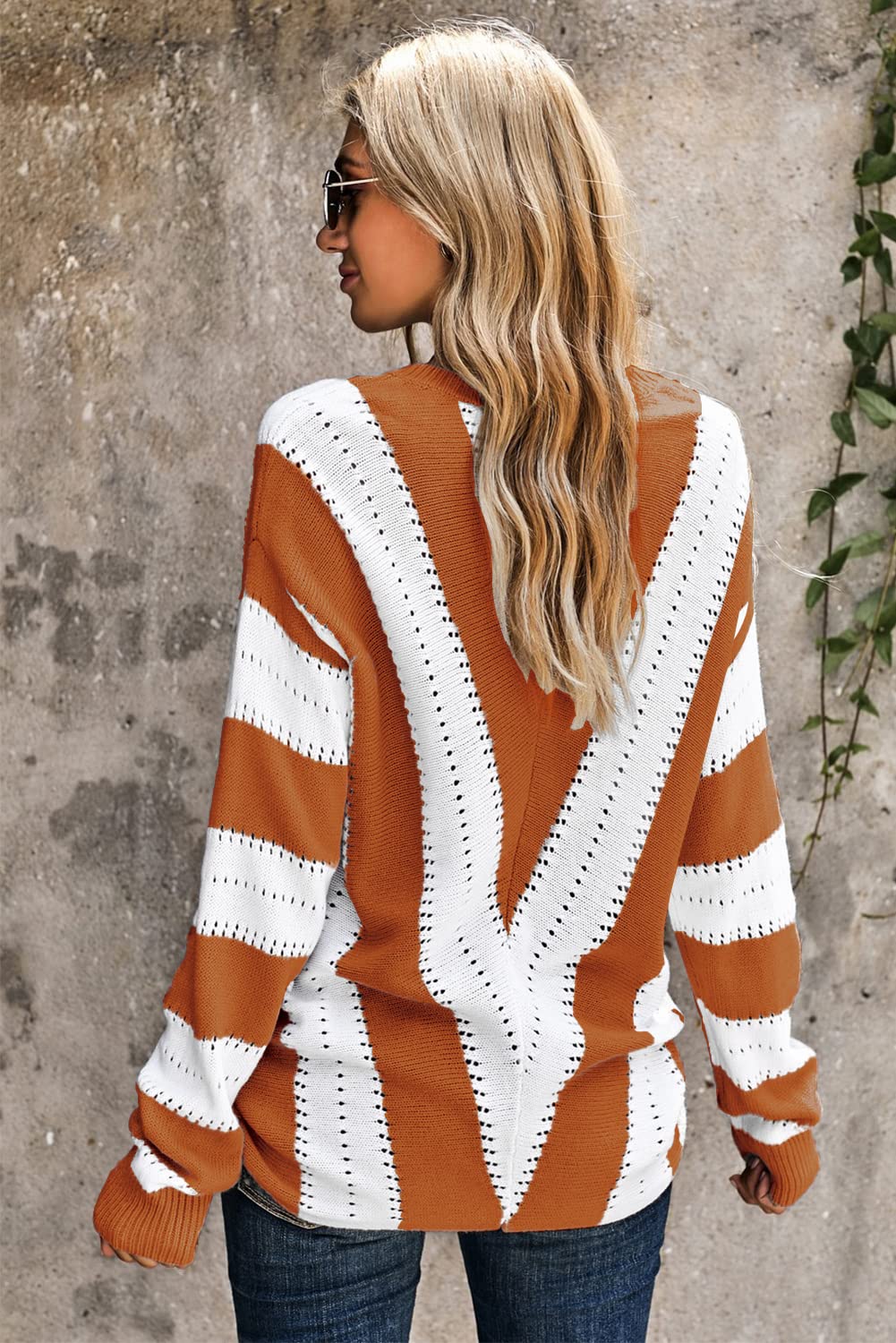 ANCAPELION Maglione da Donna in Maglia a Maniche Lunghe, Casual, Casual, a Maglia, a Maniche Lunghe, con Chiusura a Girocollo e Scollo Rotondo, per Autunno e Inverno, da Donna